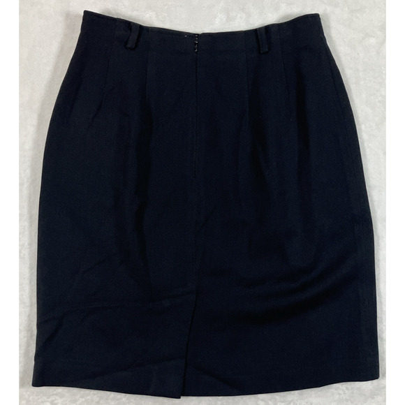 Vintage Eddie Bauer Aka Women's Size 6 Black Pencil Skirt 100% Wool Office Siren - Picture 2 of 11